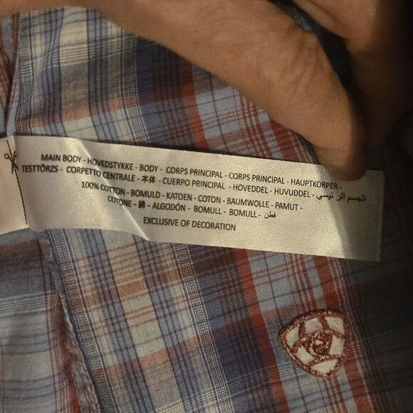 Ariat Aztec Embroidered Shirt L Real Cornflower India Cowgirl Rodeo Ranch - Picture 9 of 12